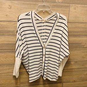 Black and white striped cardigan
